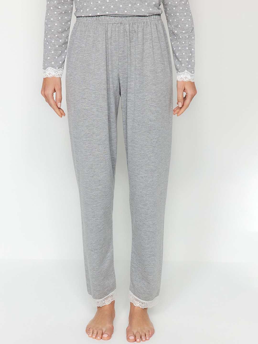 

Trendyol Women Printed Night suit, Grey