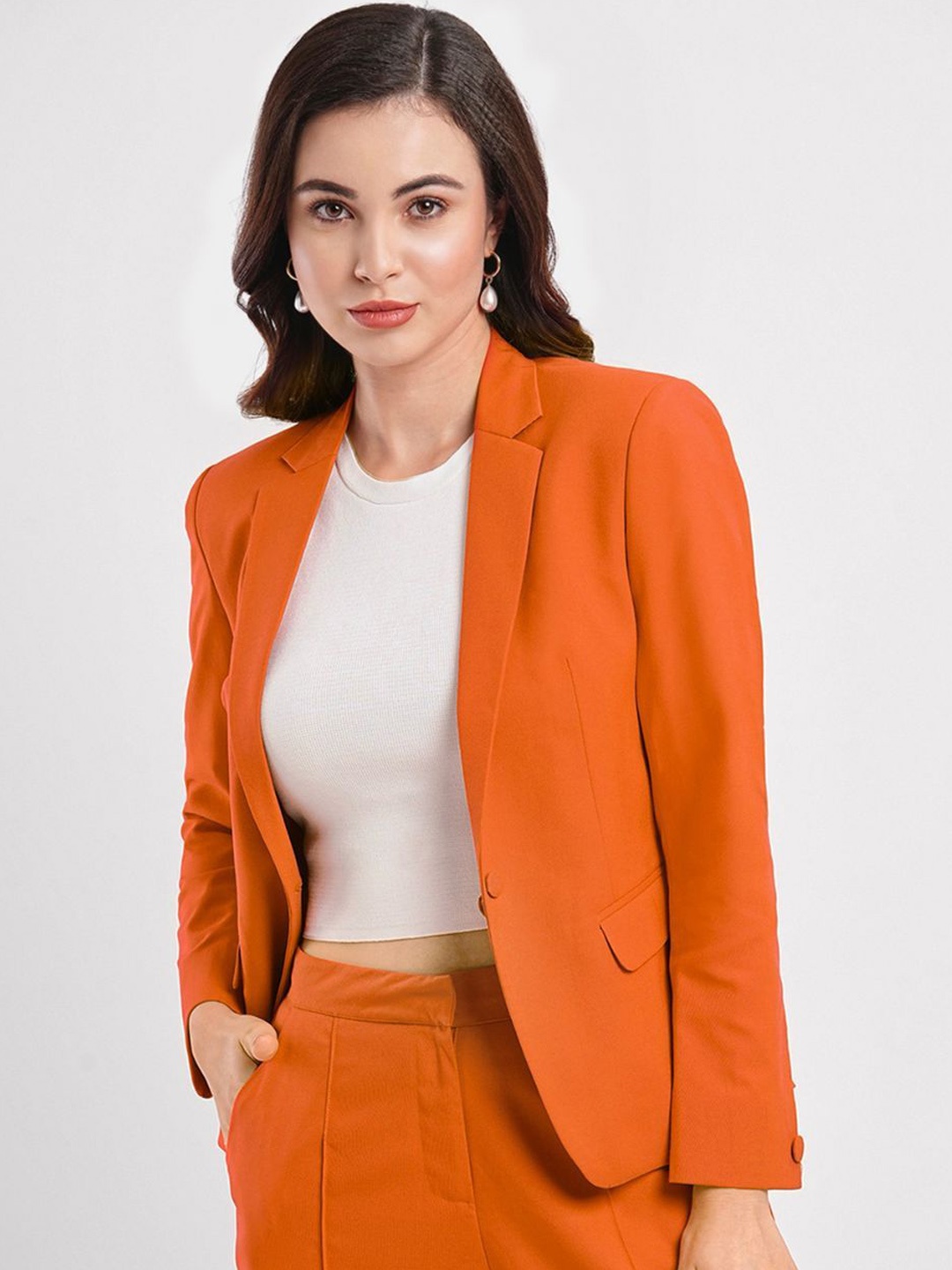 

Bombay High Slim-Fit Single Breasted Blazer, Orange
