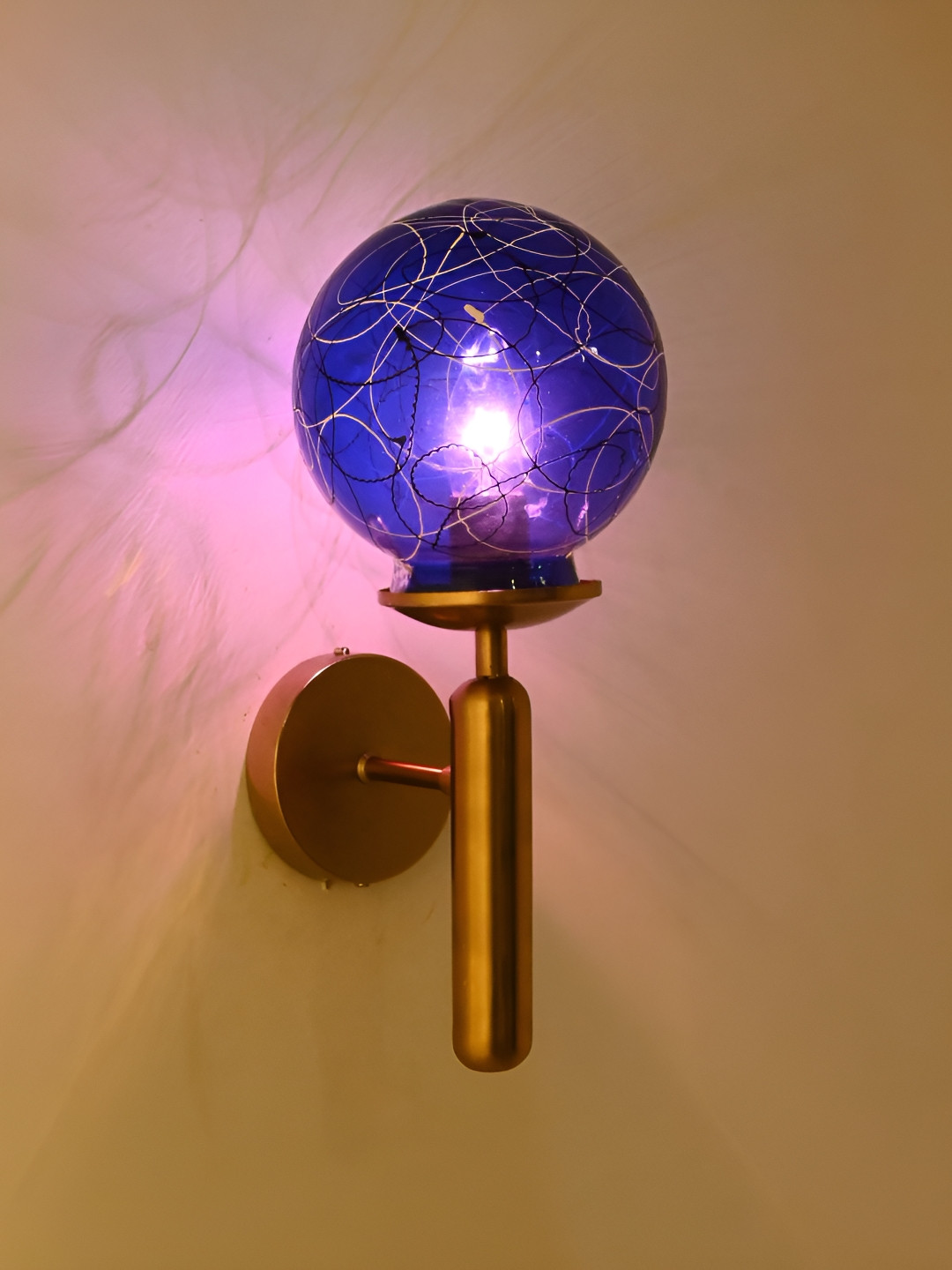 

Afast Blue & White Glass Traditional Rectangle Shaped Wall Lamp