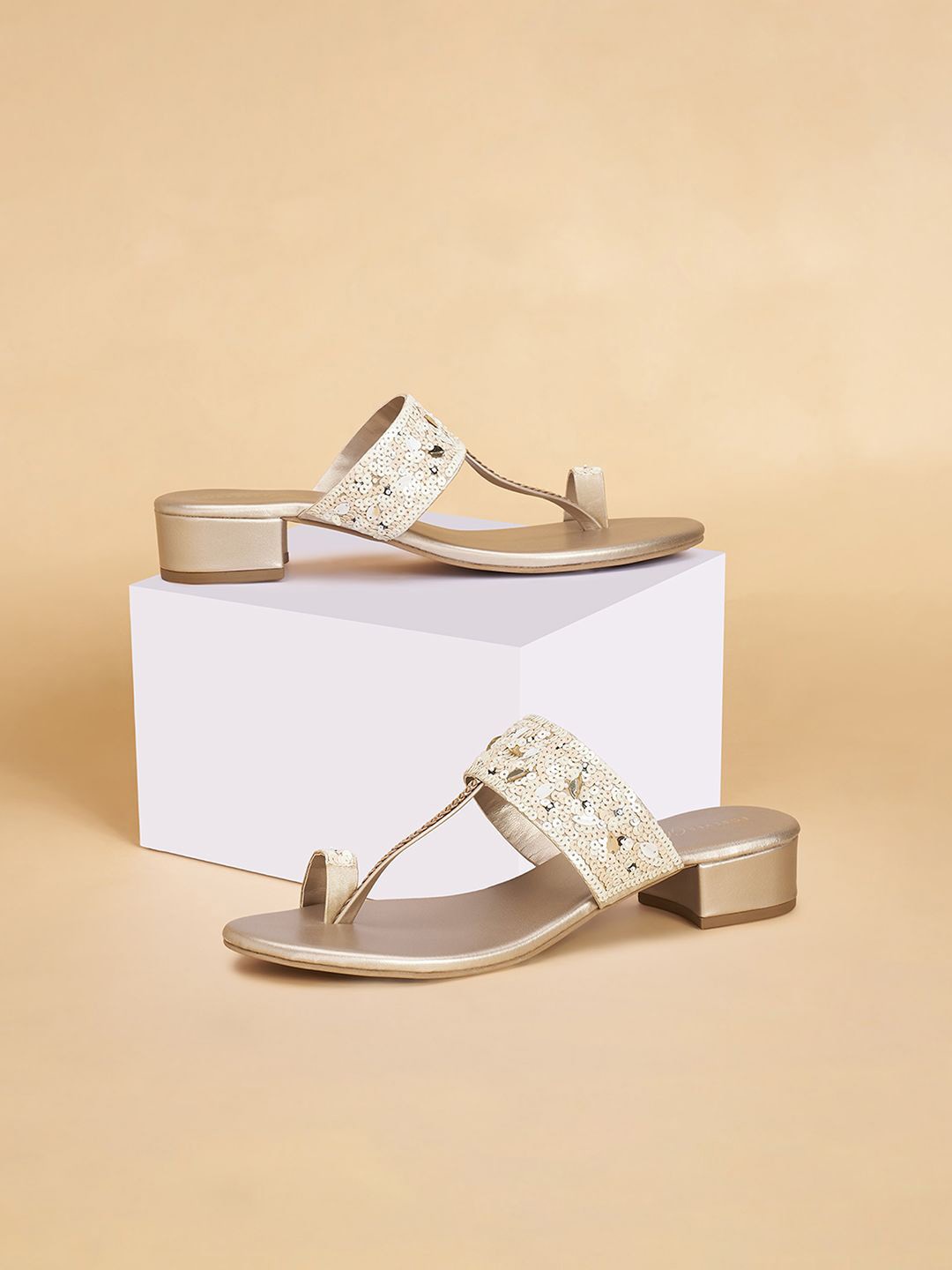 

Forever Glam by Pantaloons Embellished Party Block Sandals, Multi
