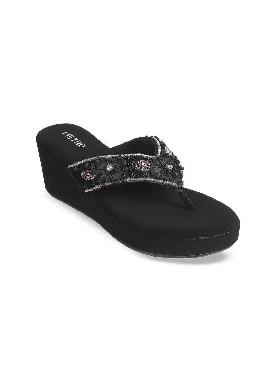 

Metro Wedge Sandals, Black