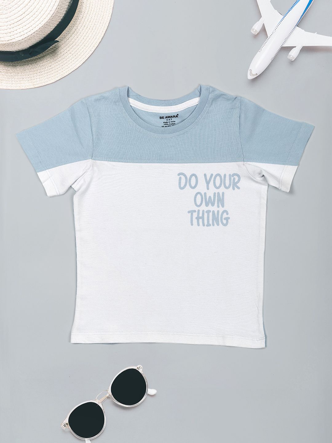 

BE AWARA Kids Printed T-shirt, White