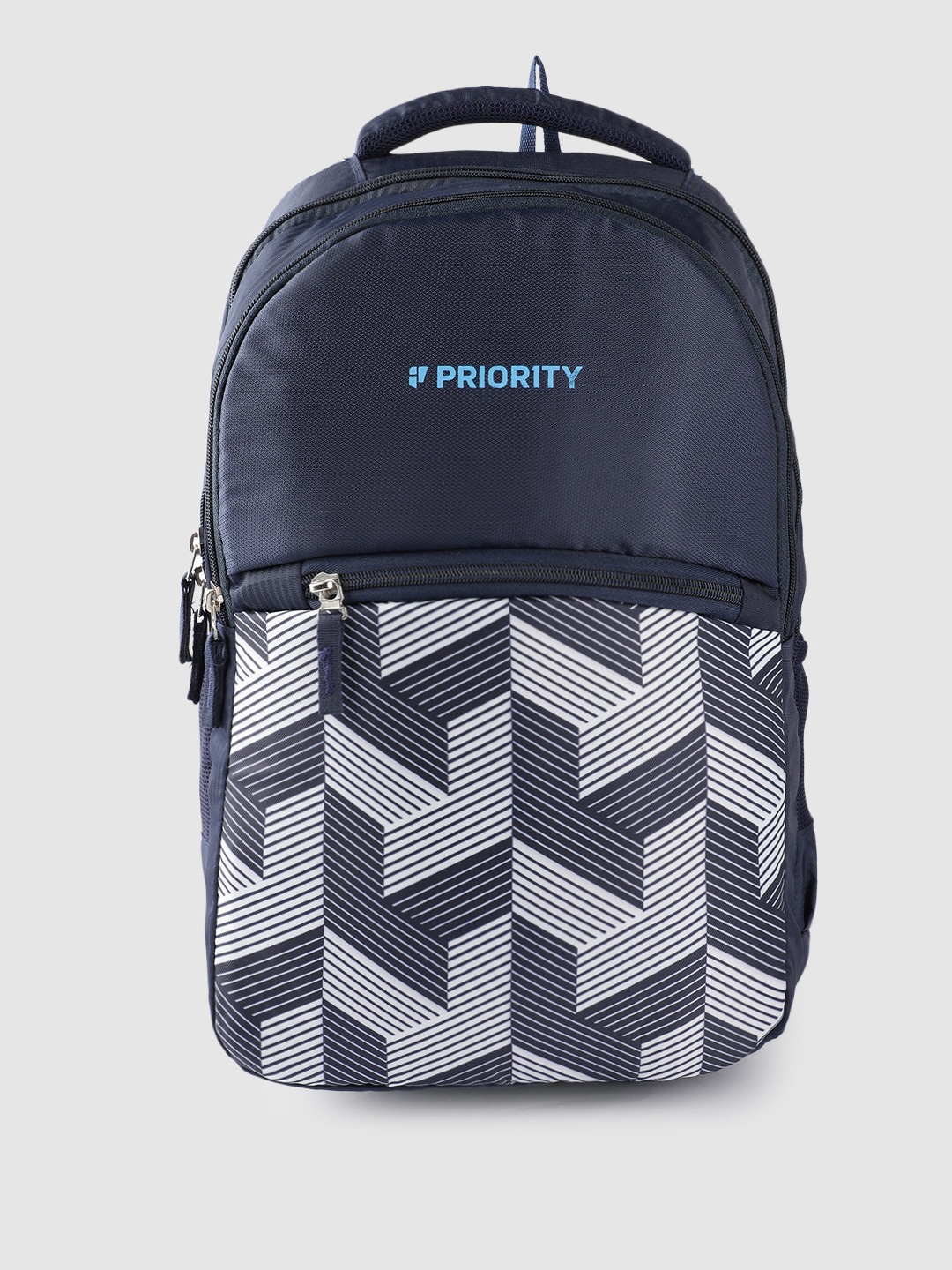 

Priority Unisex Geometric Printed Backpack- 28L, Navy blue