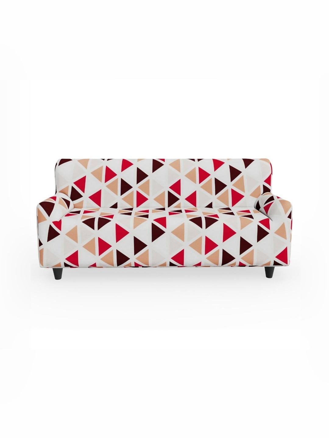 

Furshine White & Maroon 1Piece Geometric Sofa Cover With Arms