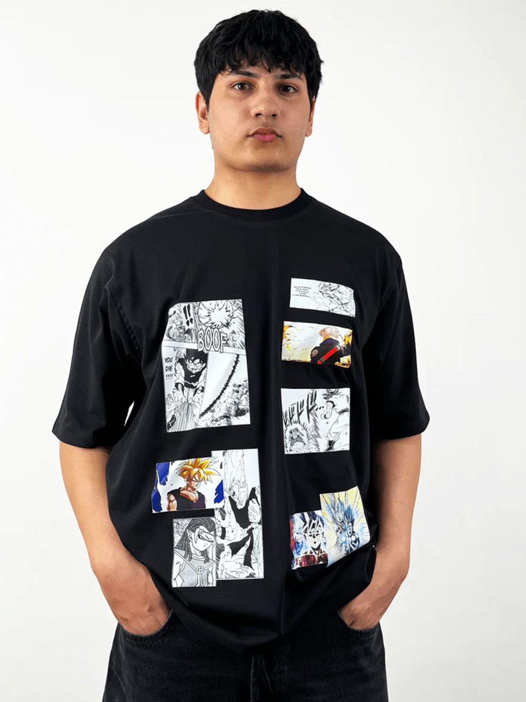 

TOFFLE Unisex Printed Monochrome T-shirt, Black