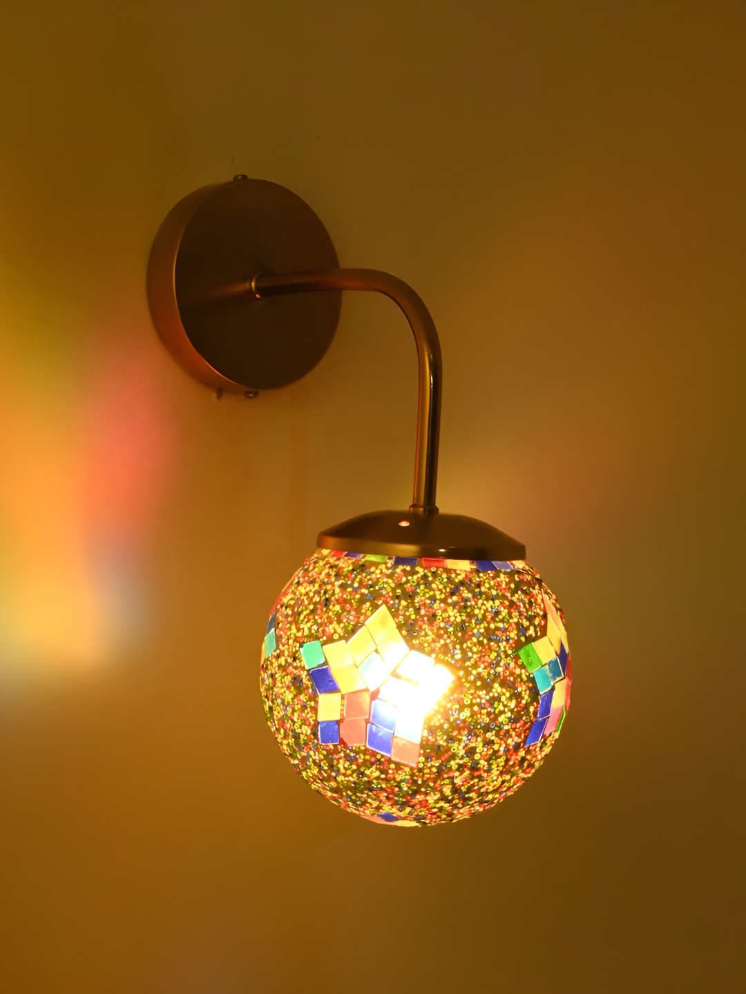 

Afast Multicoloured Glass Traditional Rectangle Shaped Wall Lamp, Multi