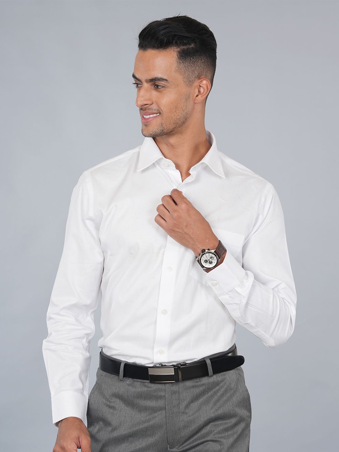 

Ostermann Men Floral Opaque Formal Shirt, White