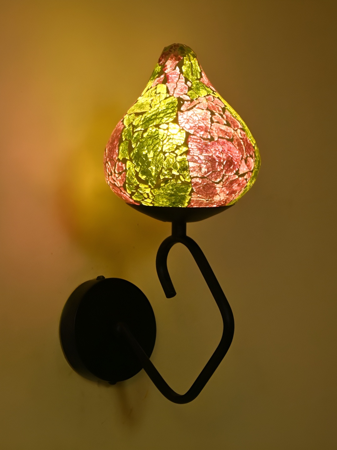 

Afast Green & Pink Glass Traditional Abstract Shaped Wall Lamp