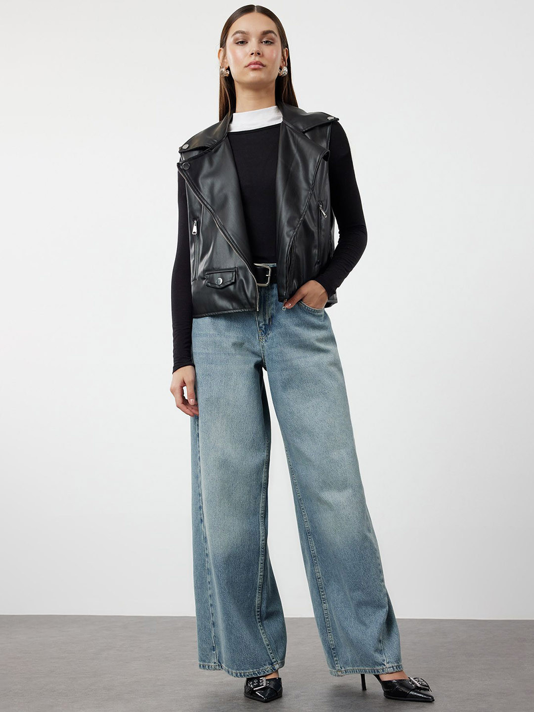 

Trendyol Women Biker Jacket, Black