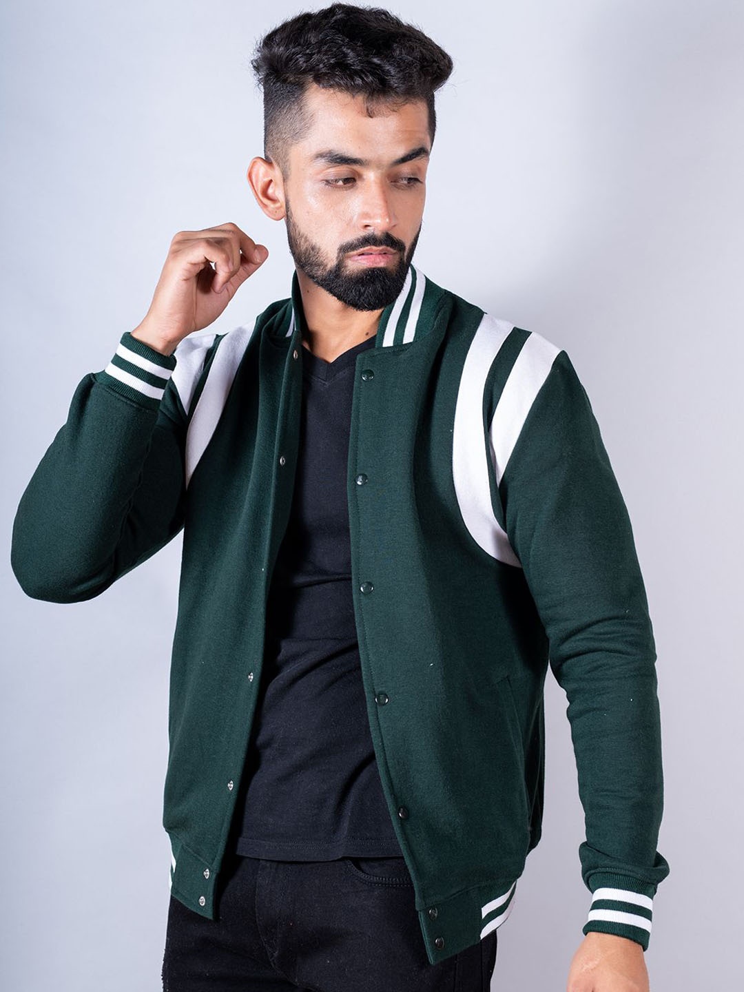 

Tistabene Men Varsity Jacket, Green