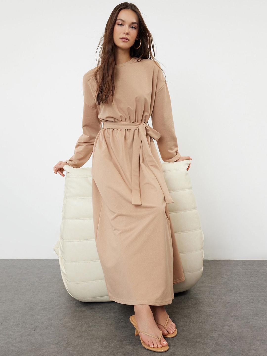 

Trendyol Solid Maxi Dress, Na