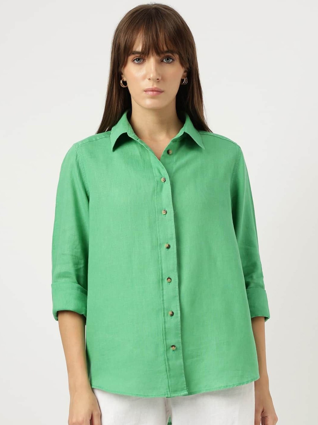 

Marks & Spencer Women Opaque Casual Shirt, Green