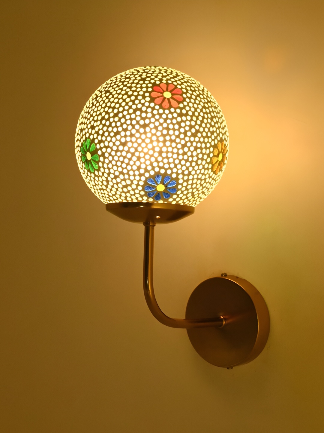 

Afast Multicoloured Glass Traditional Rectangle Shaped Wall Lamp, Multi