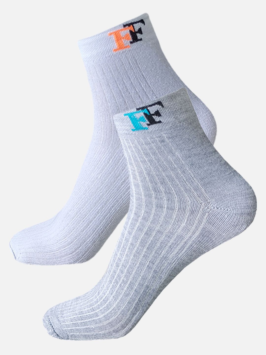 

FIMS Men Pack Of 2 Striped Ankle Length Socks, White