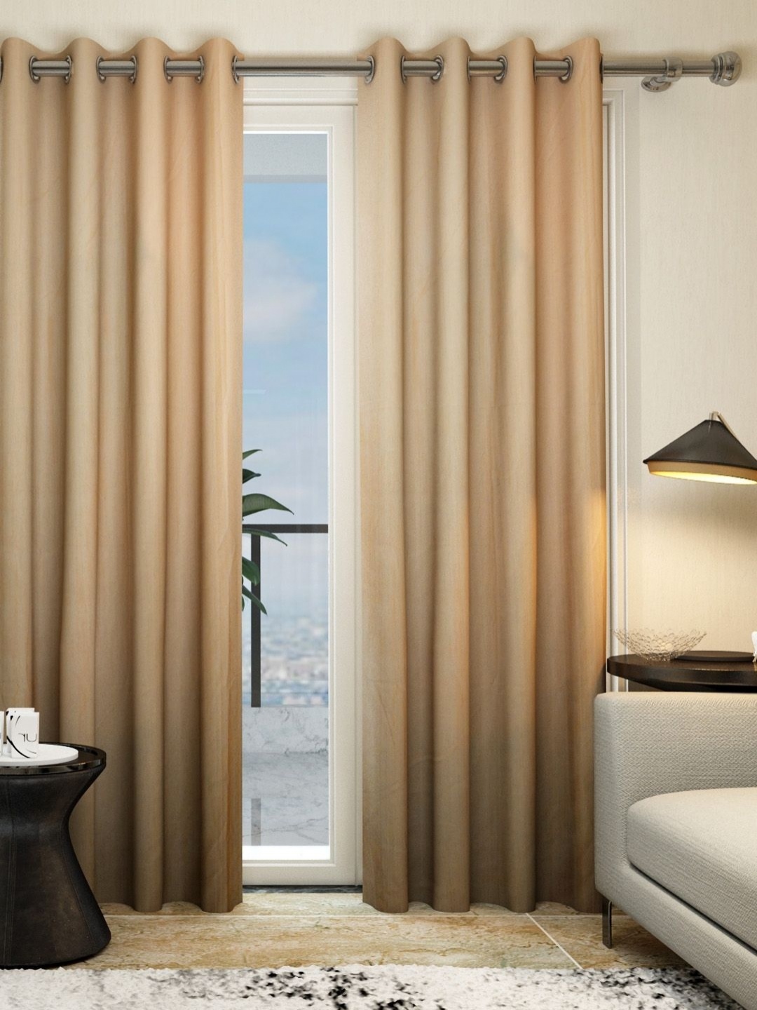 

Aura Tan 2 Pieces Door Curtain