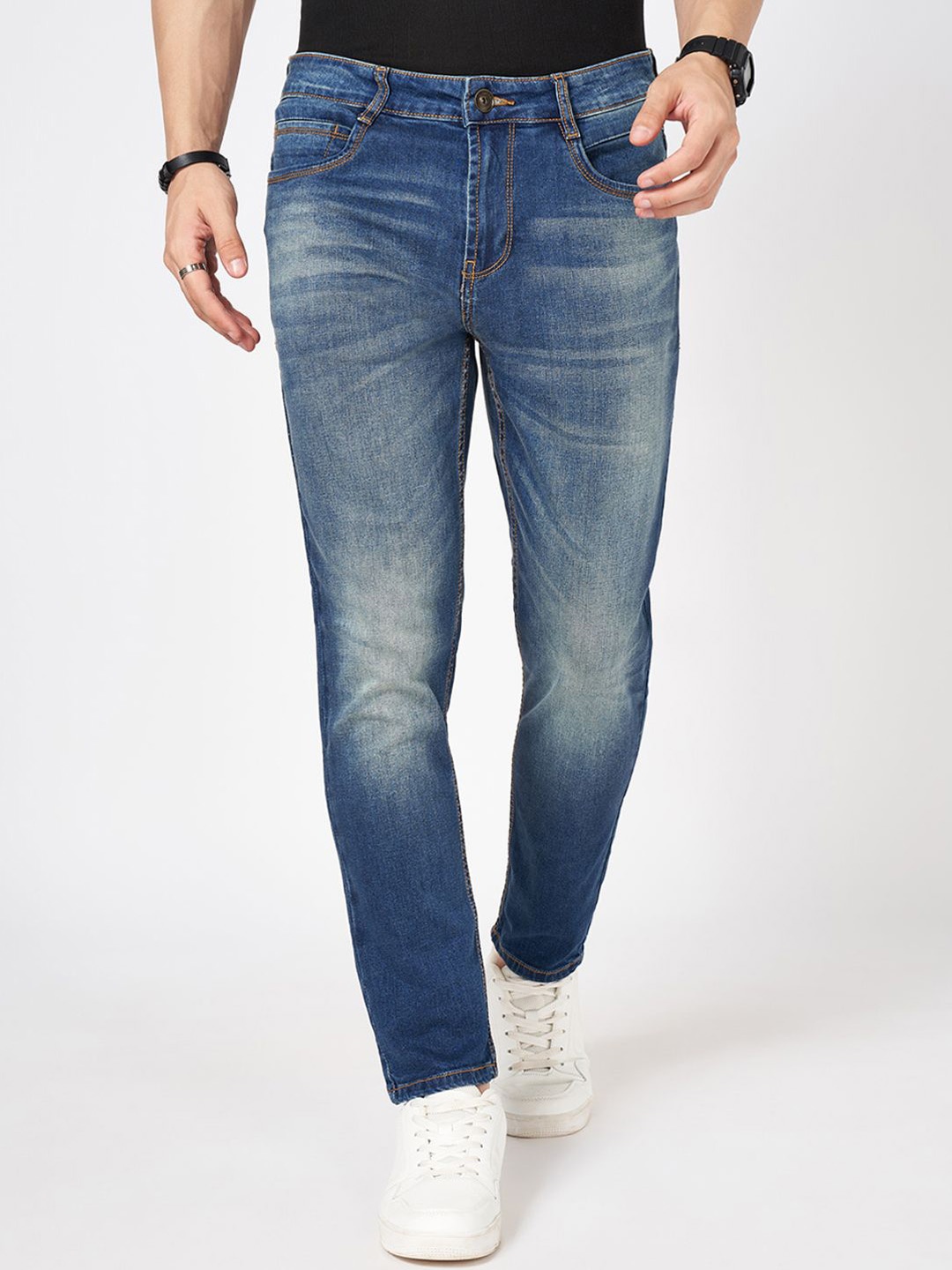 

SF JEANS by Pantaloons Men Slim Fit Heavy Fade Jeans, Blue