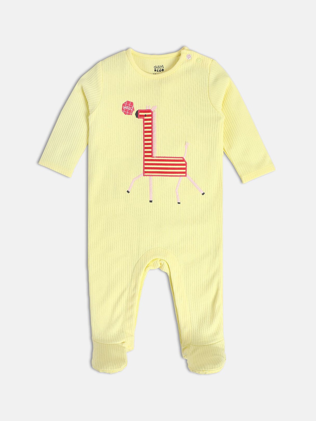 

MINI KLUB Girls Striped Sleepsuit, Yellow