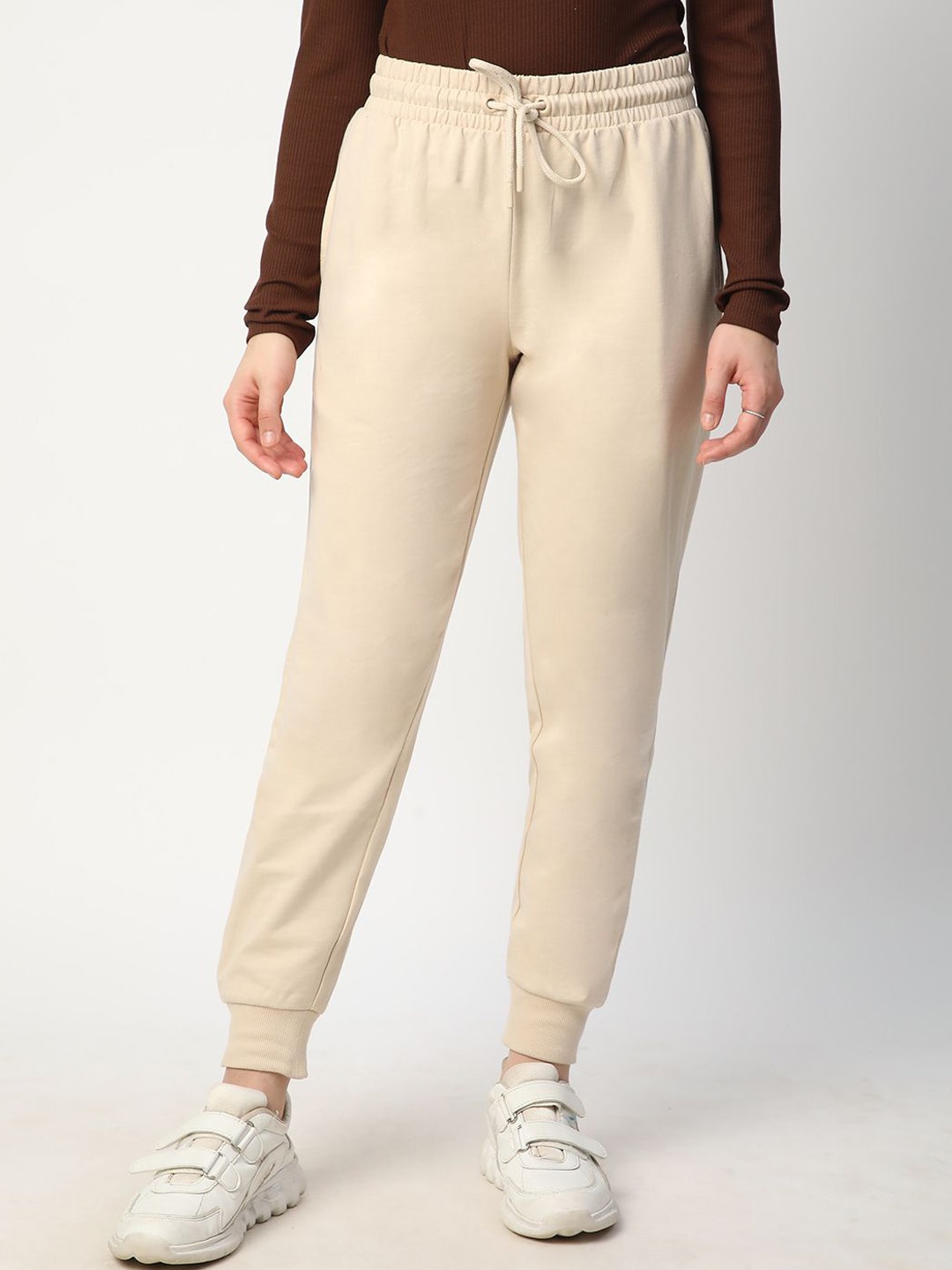 

R&B Women Mid Rise Joggers, Beige