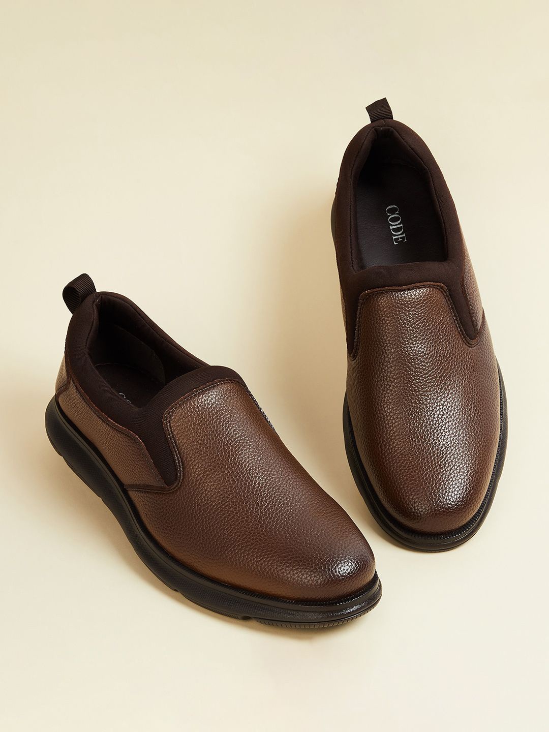 

CODE by Lifestyle Solid Men Slip-On Sneakers, Brown