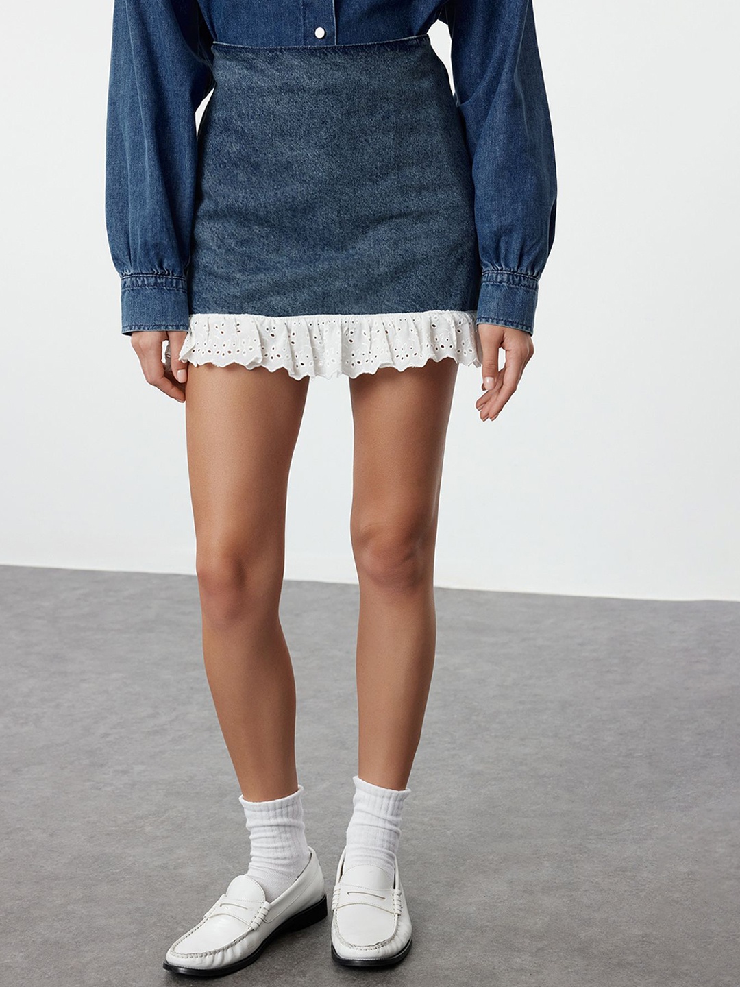 

Trendyol A-Line Mini Skirt, Blue