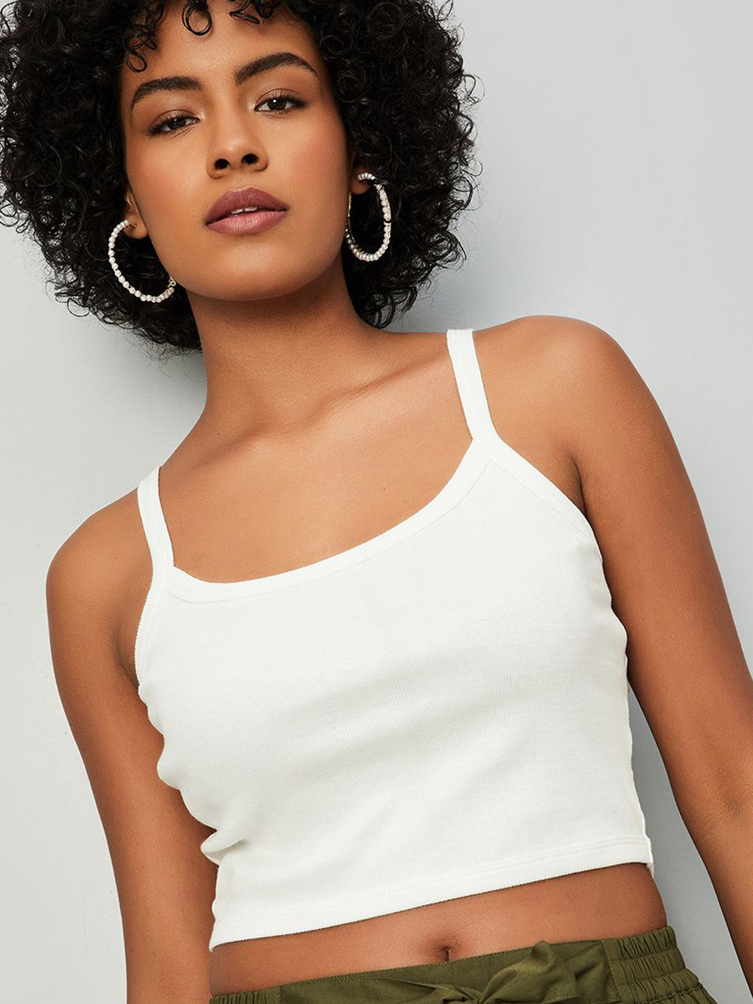 

Kalki x Max Women Ribbed Crop Top, Off white