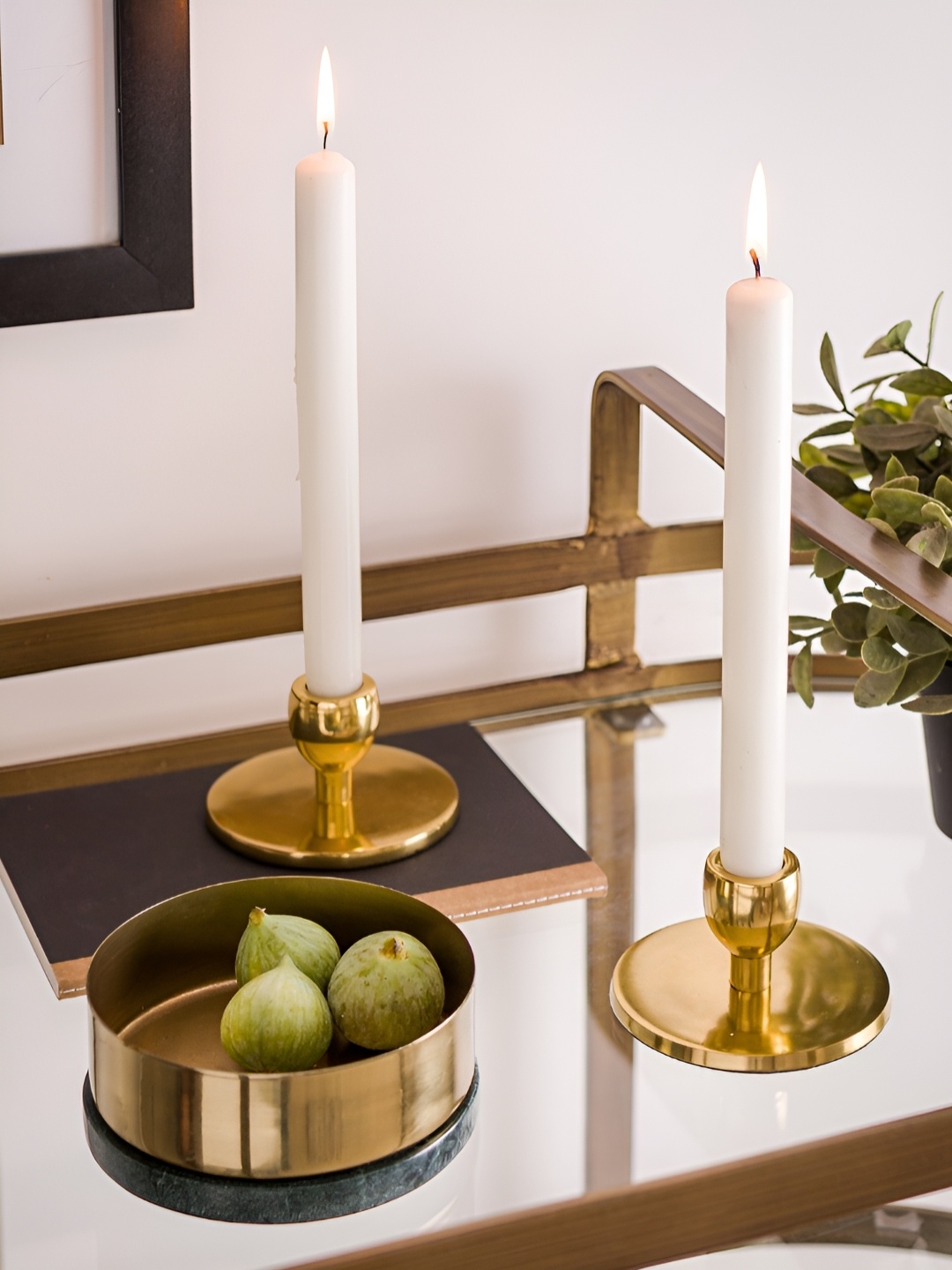 

Artstory Ventures Gold-Toned 2 Pieces Basics Metal Candle Holder