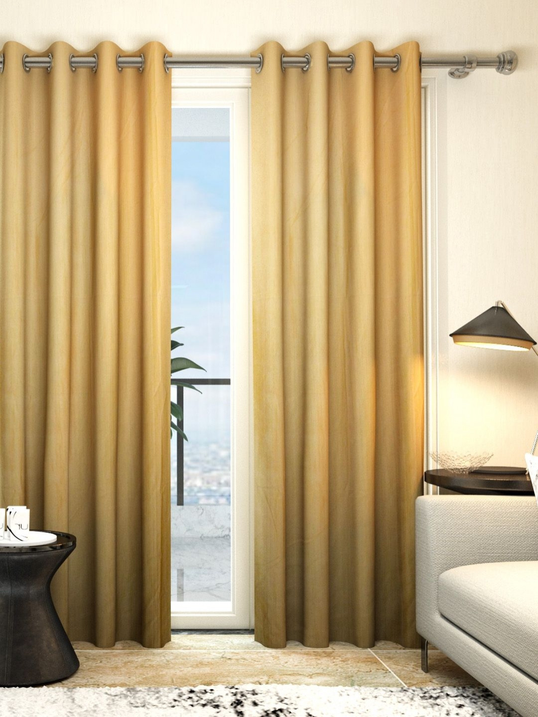

Aura Beige Set of 2 Door Curtain