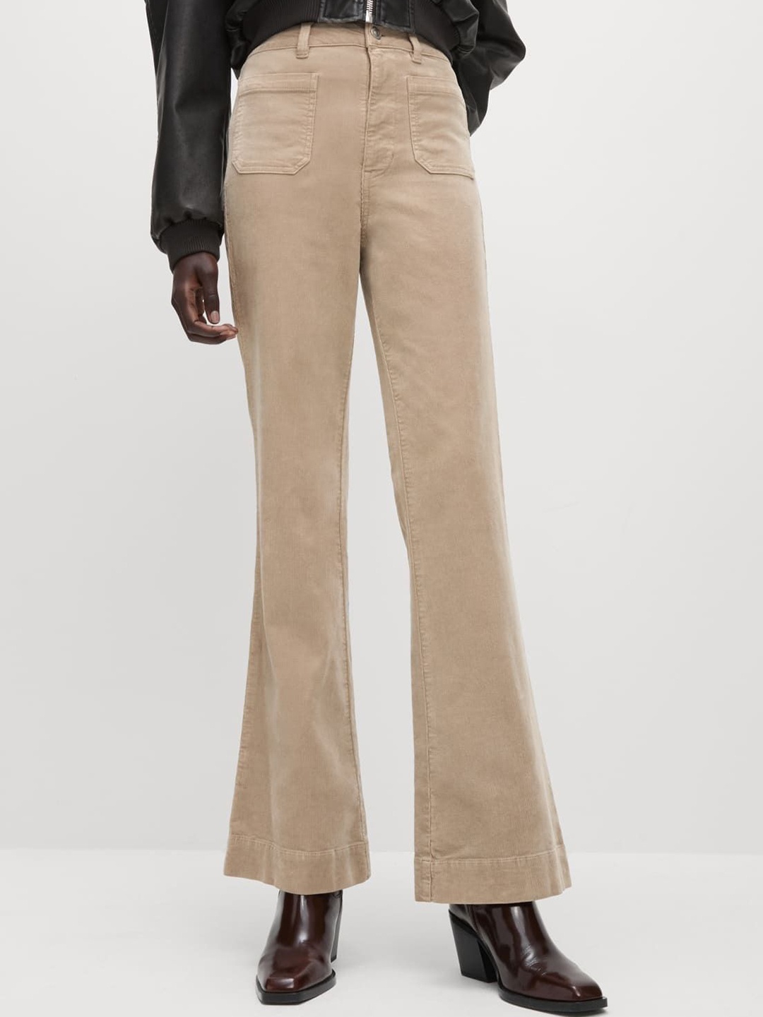 

Marks & Spencer Women High-Rise Trousers, Beige