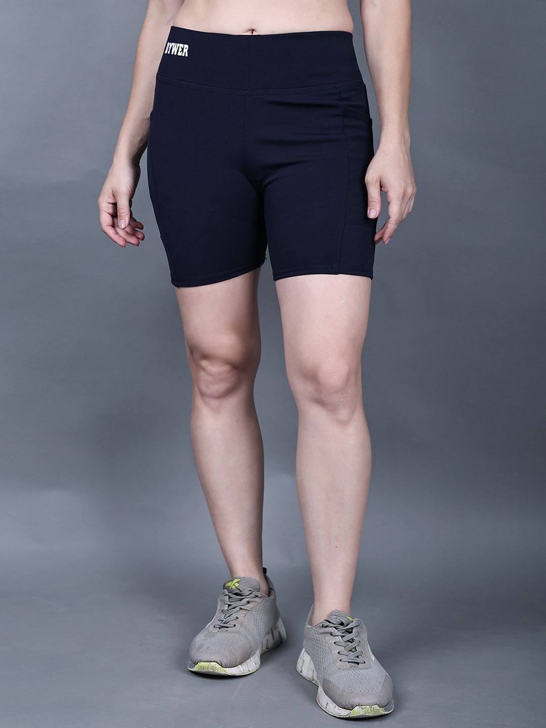 

DYWER Women Slim Fit Training or Gym Sports Shorts, Navy blue