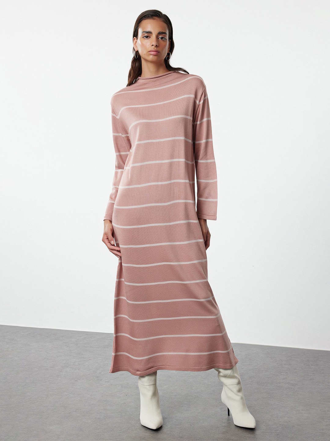 

Trendyol Striped Maxi Dress, Rose