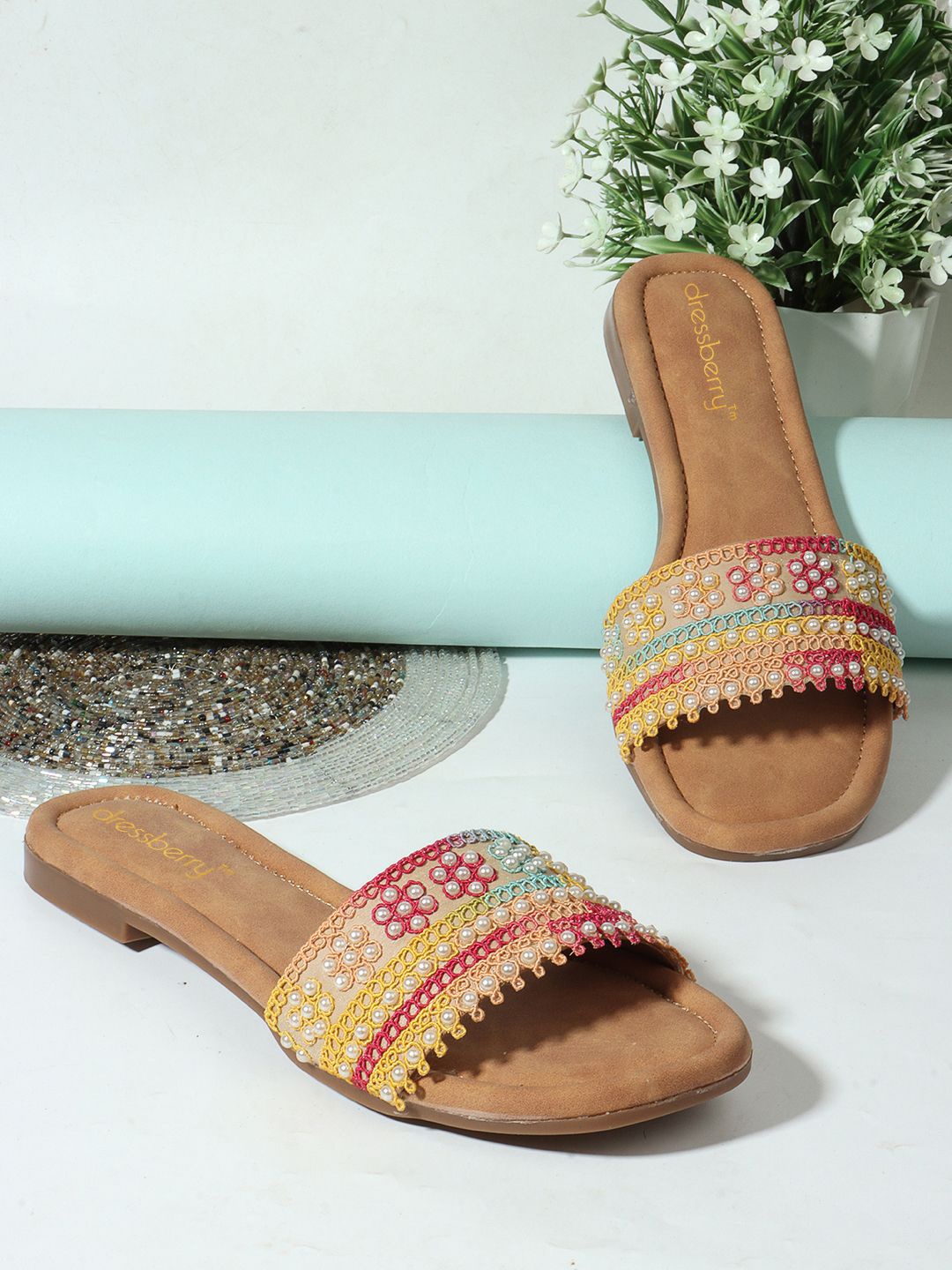 

DressBerry Women Open Toe Flats, Multi