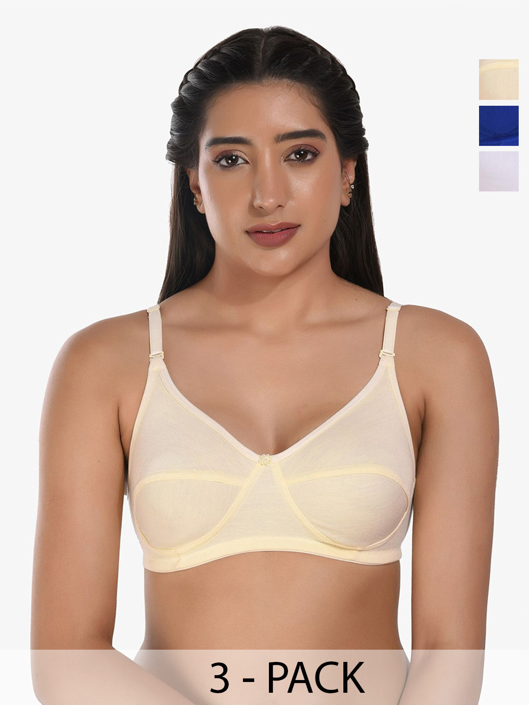 

Bruchi CLUB Women Pack of 3 Full Coverage Everyday Bra, White
