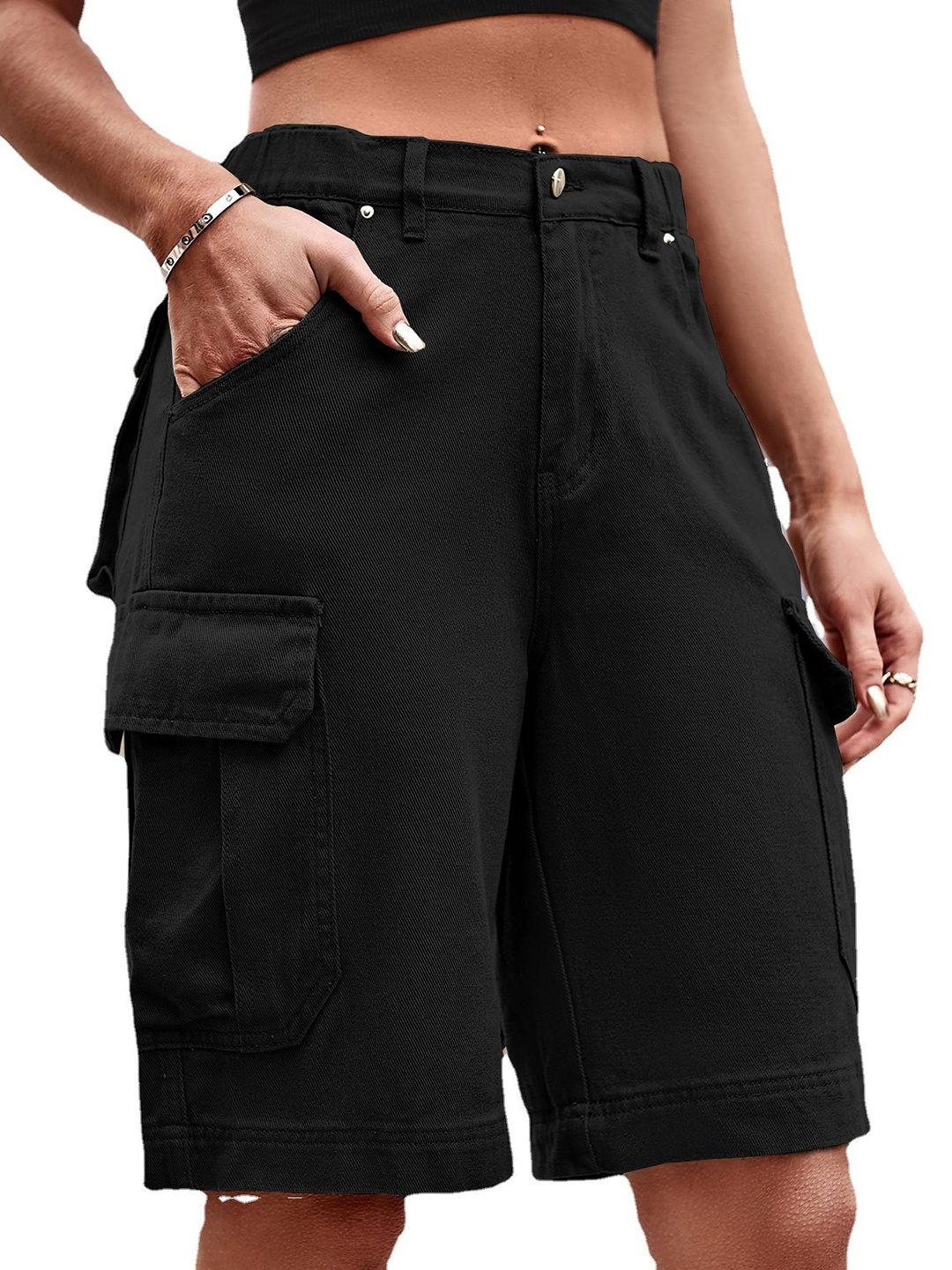 

StyleCast Women Cargo Shorts, Black