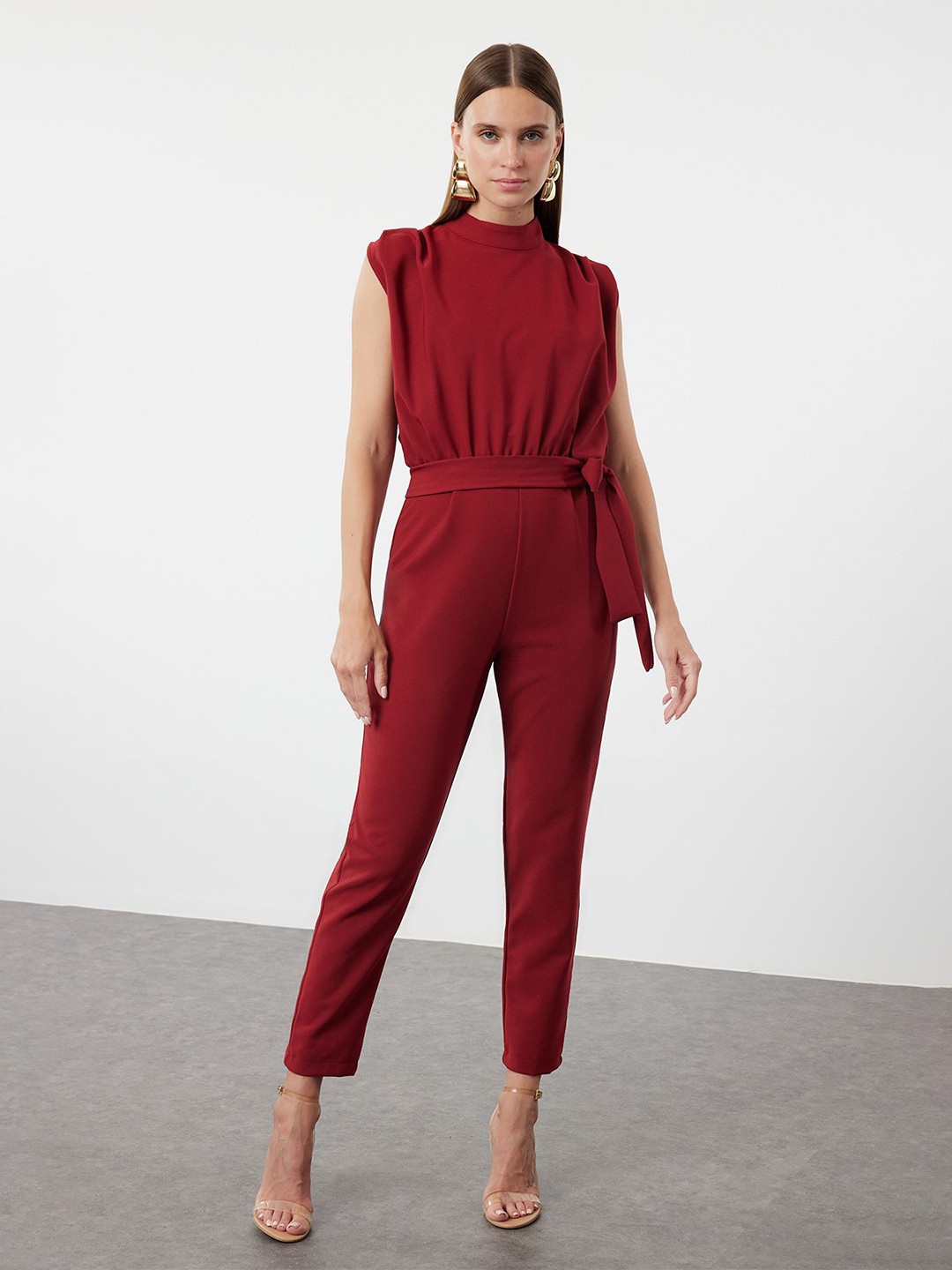 

Trendyol Waist Tie-Ups Basic Jumpsuit, Red