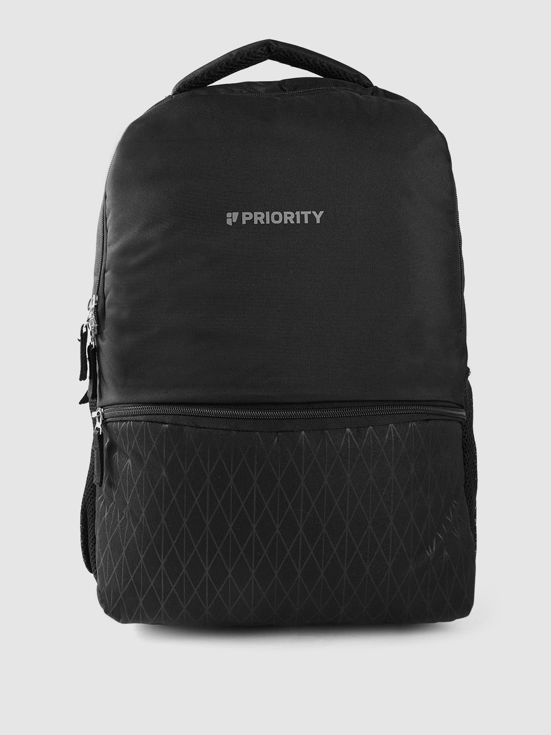 

Priority Unisex Geometric Laptop Backpack- 20L, Black
