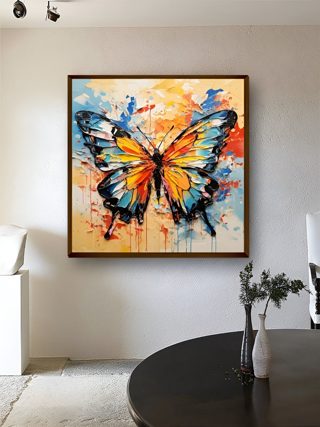 

Artsense Yellow & Blue Butterfly Canvas Painting Wall Art