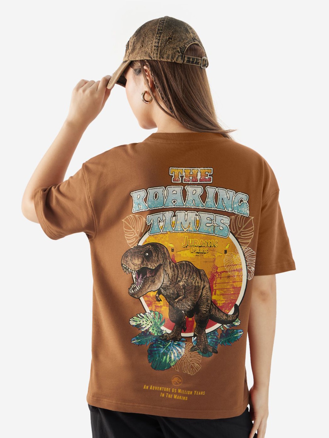 

The Souled Store Women Printed T-shirt, Brown