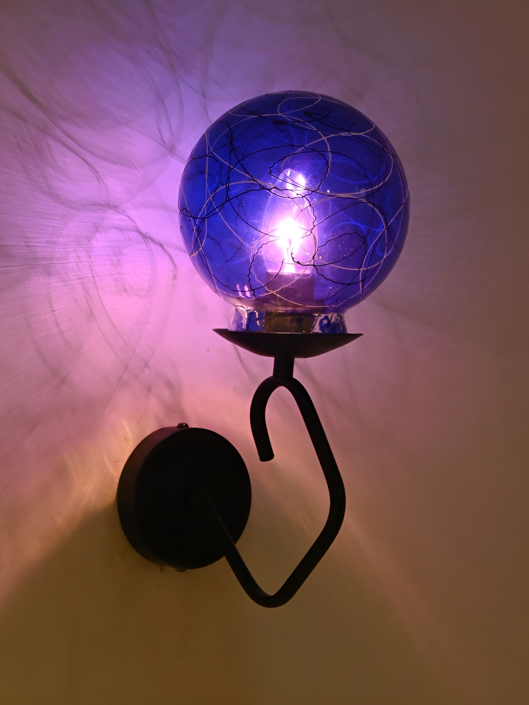 

Afast Blue & Black Glass Traditional Rectangle Shaped Wall Lamp