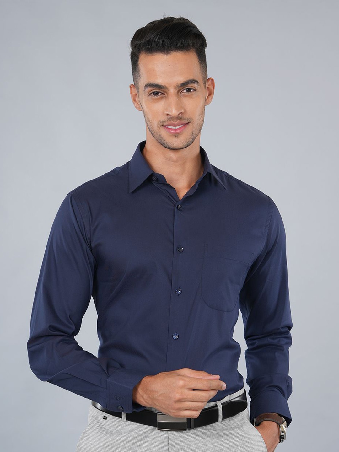 

Ostermann Men Opaque Formal Shirt, Navy blue