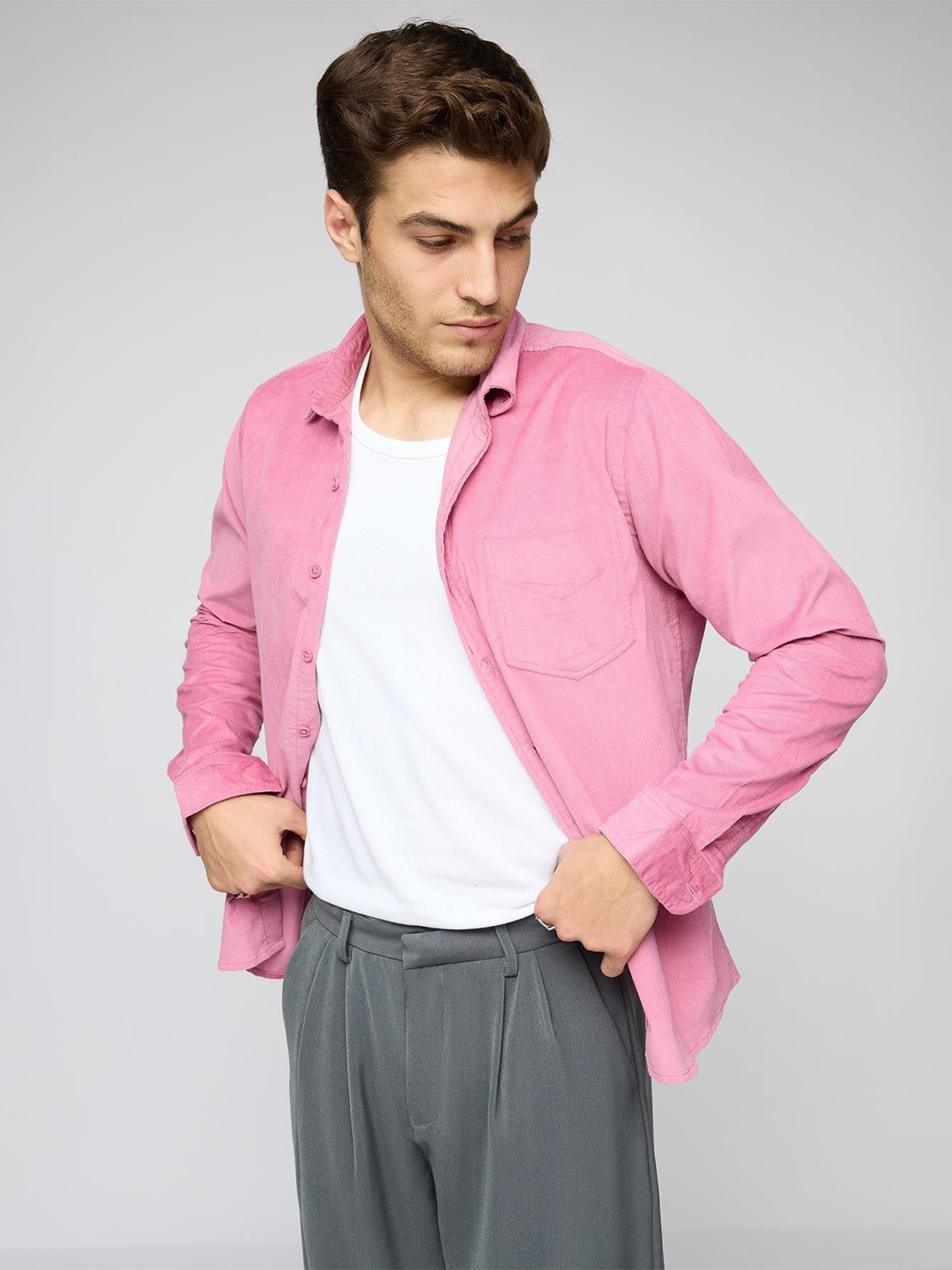 

FREAKINS Men Opaque Casual Shirt, Pink