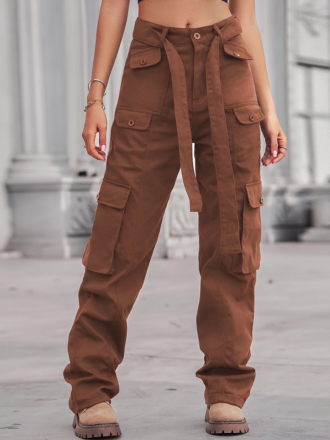 

StyleCast Women Cargos Trousers, Brown