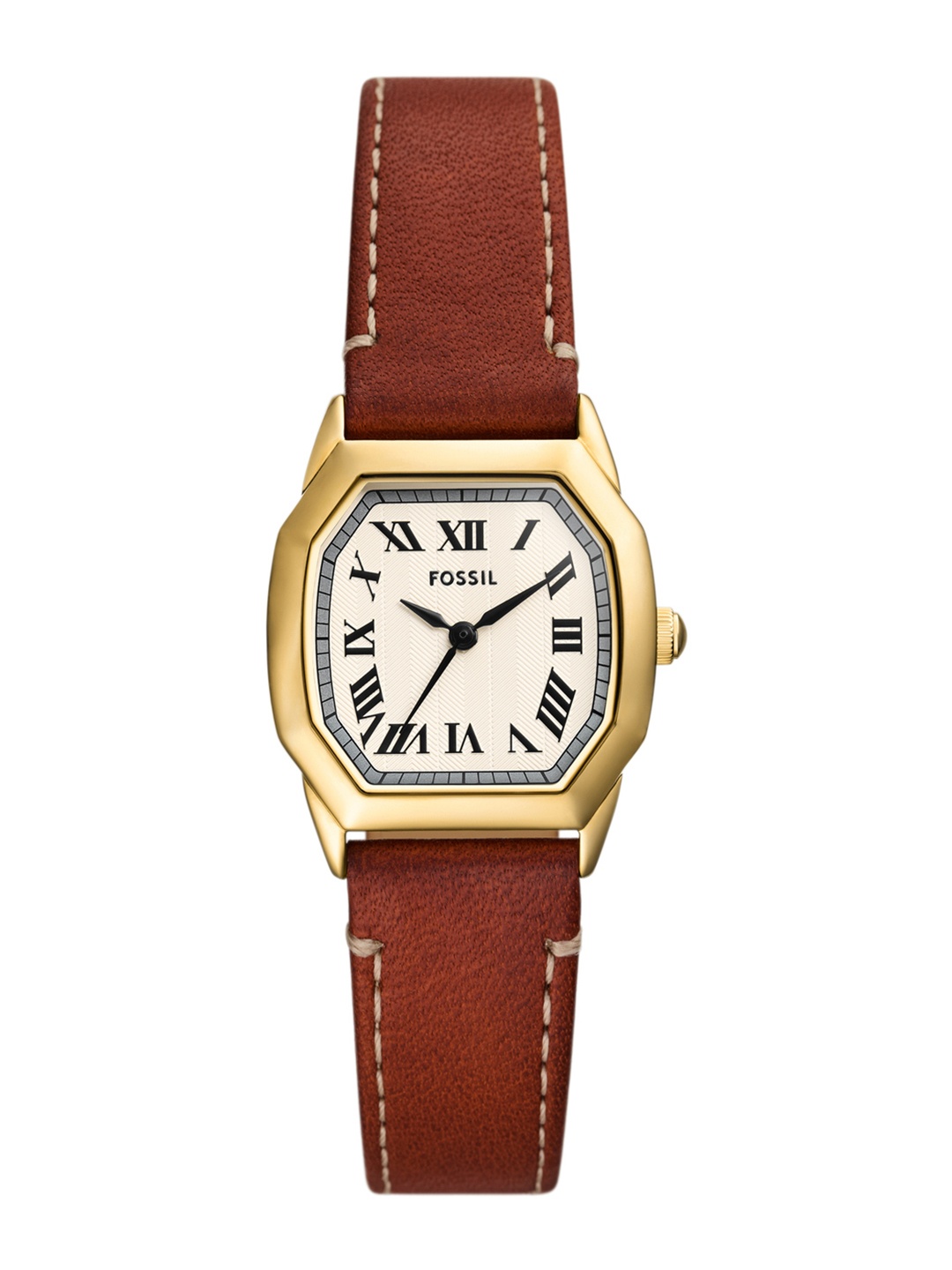 

Fossil Women Stainless Steel Dial & Leather Straps Analogue Watch ES5364I-Brown, Cream