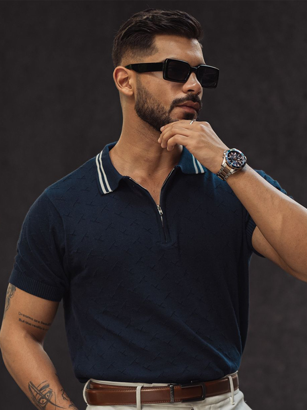 

Powerlook Men Polo Collar T-shirt, Blue