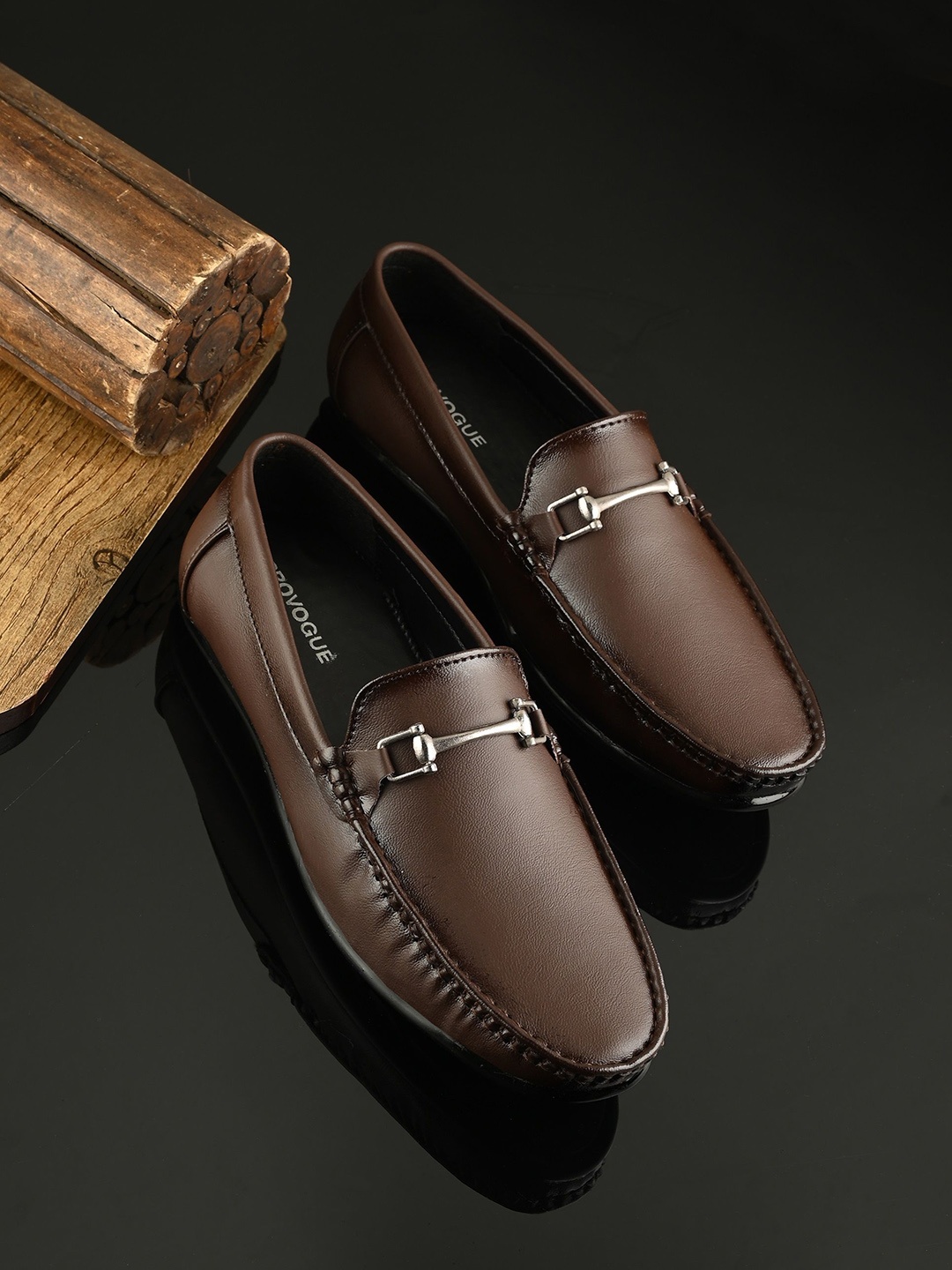 

Provogue Men Faux Leather Formal Loafers, Brown