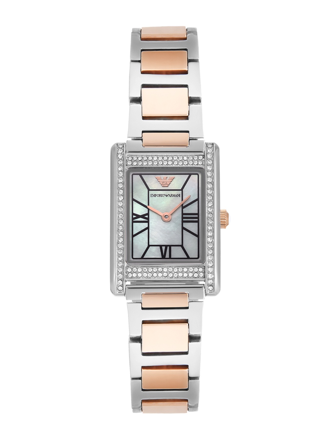 

Emporio Armani Women Two-Tone Bracelet Style Straps Analogue Watch AR11626I-Multi, White