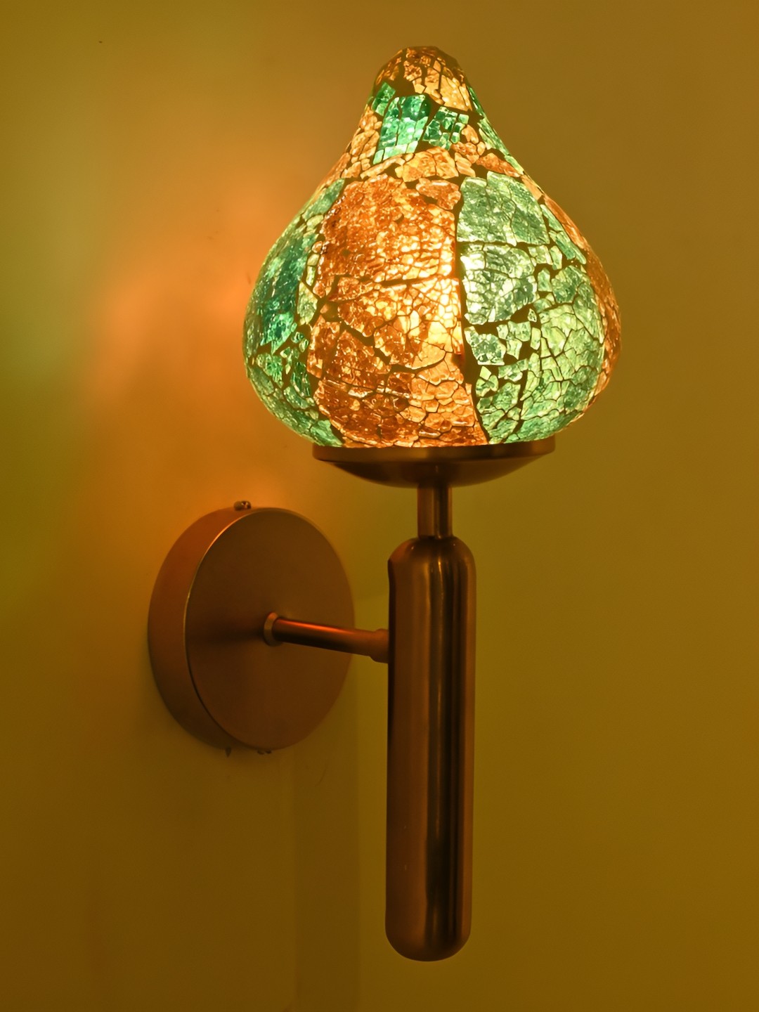 

Afast Blue & Orange Colored Textured Glass Contemporary Abstract Shaped Wall Lamp