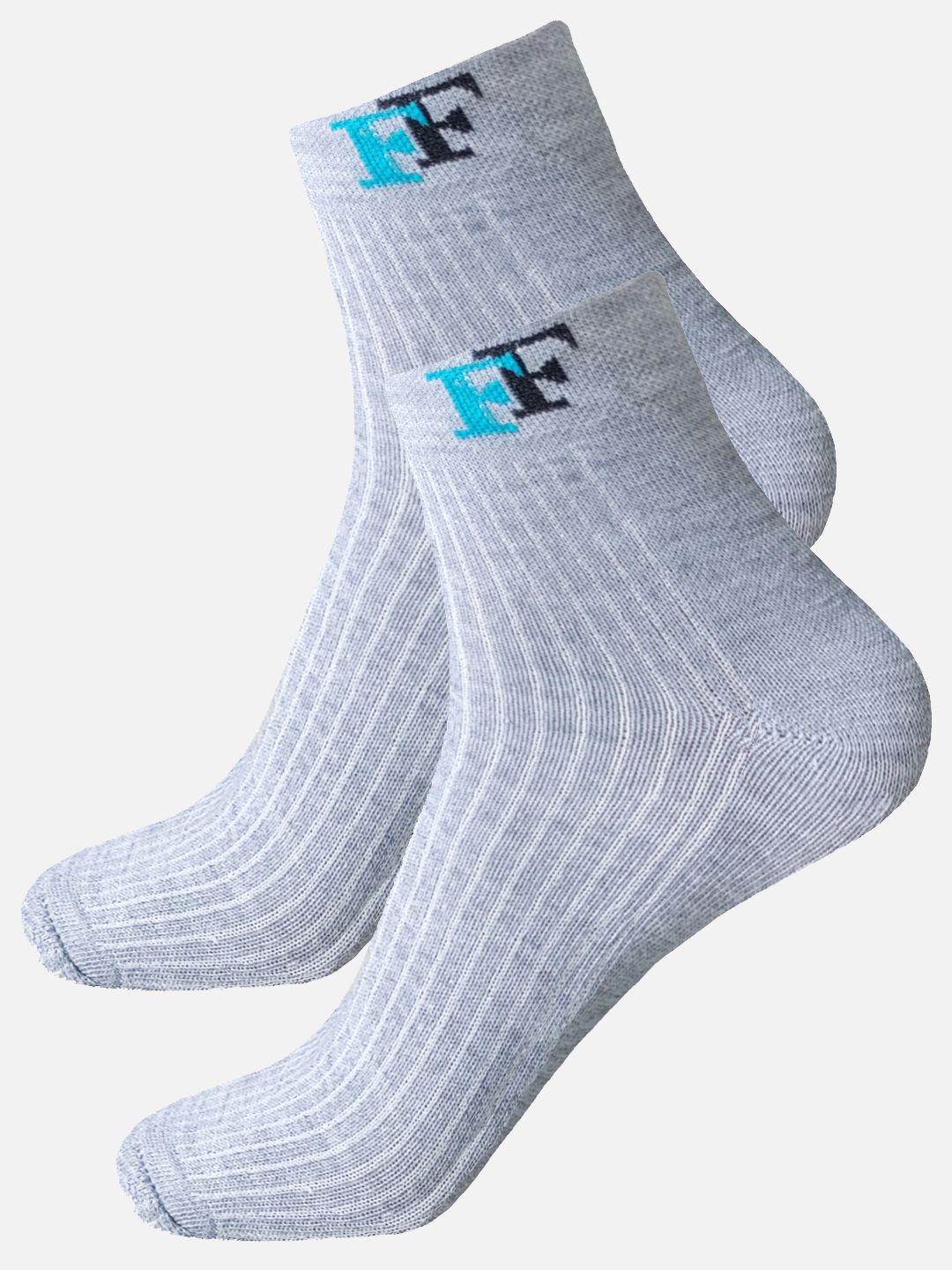 

FIMS Men Striped Ankle Length Cotton Socks, Grey