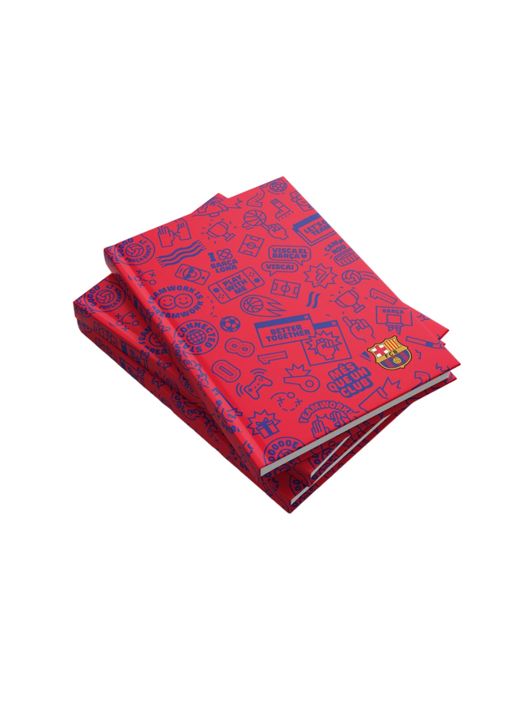 

FanCode Printed Hard Cover A5 Ruled Notebook, Red