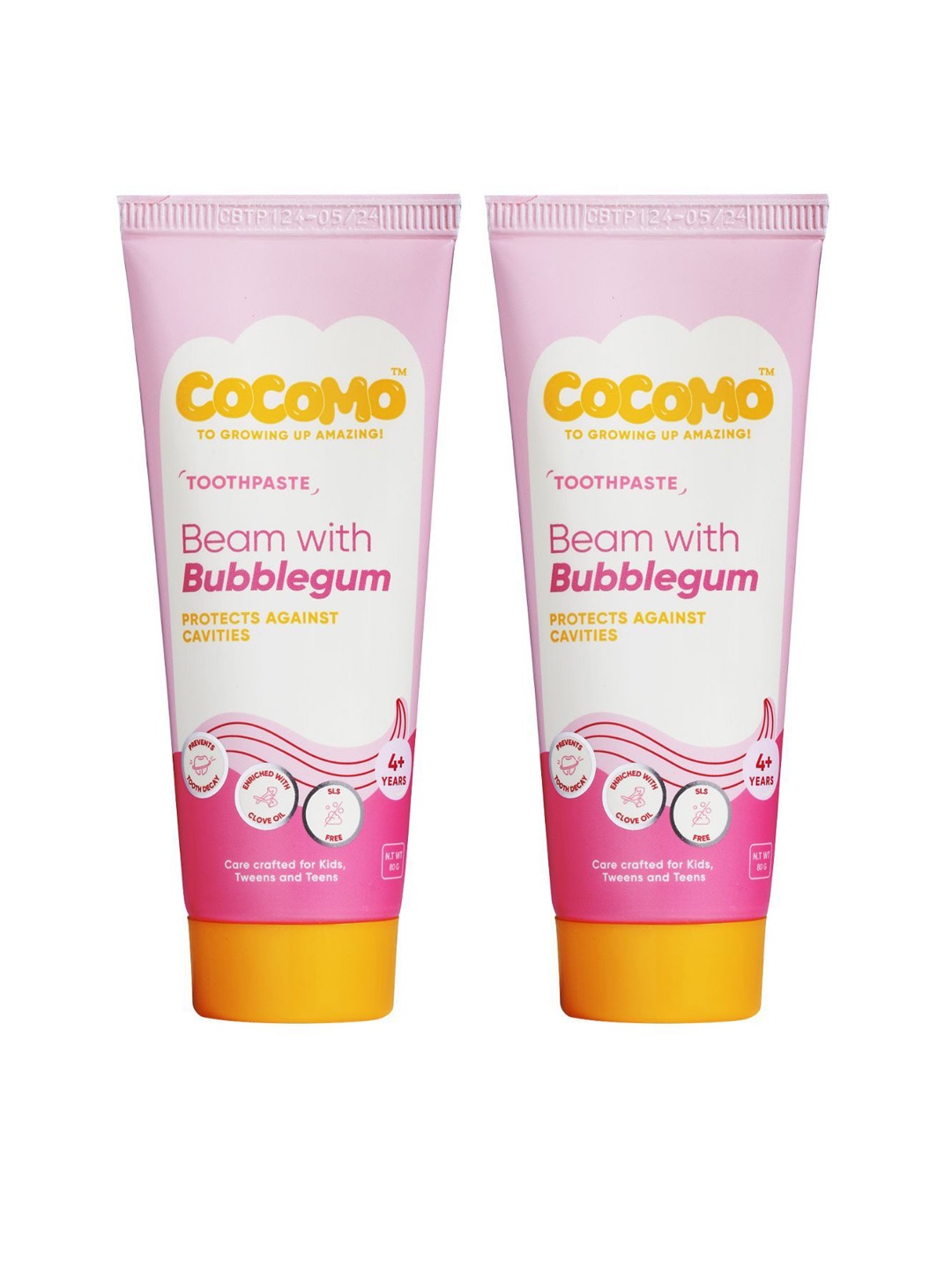 

COCOMO Set Of 2 Beam With Bubblegum Toothpaste Protects Cavities - 80g Each, Pink