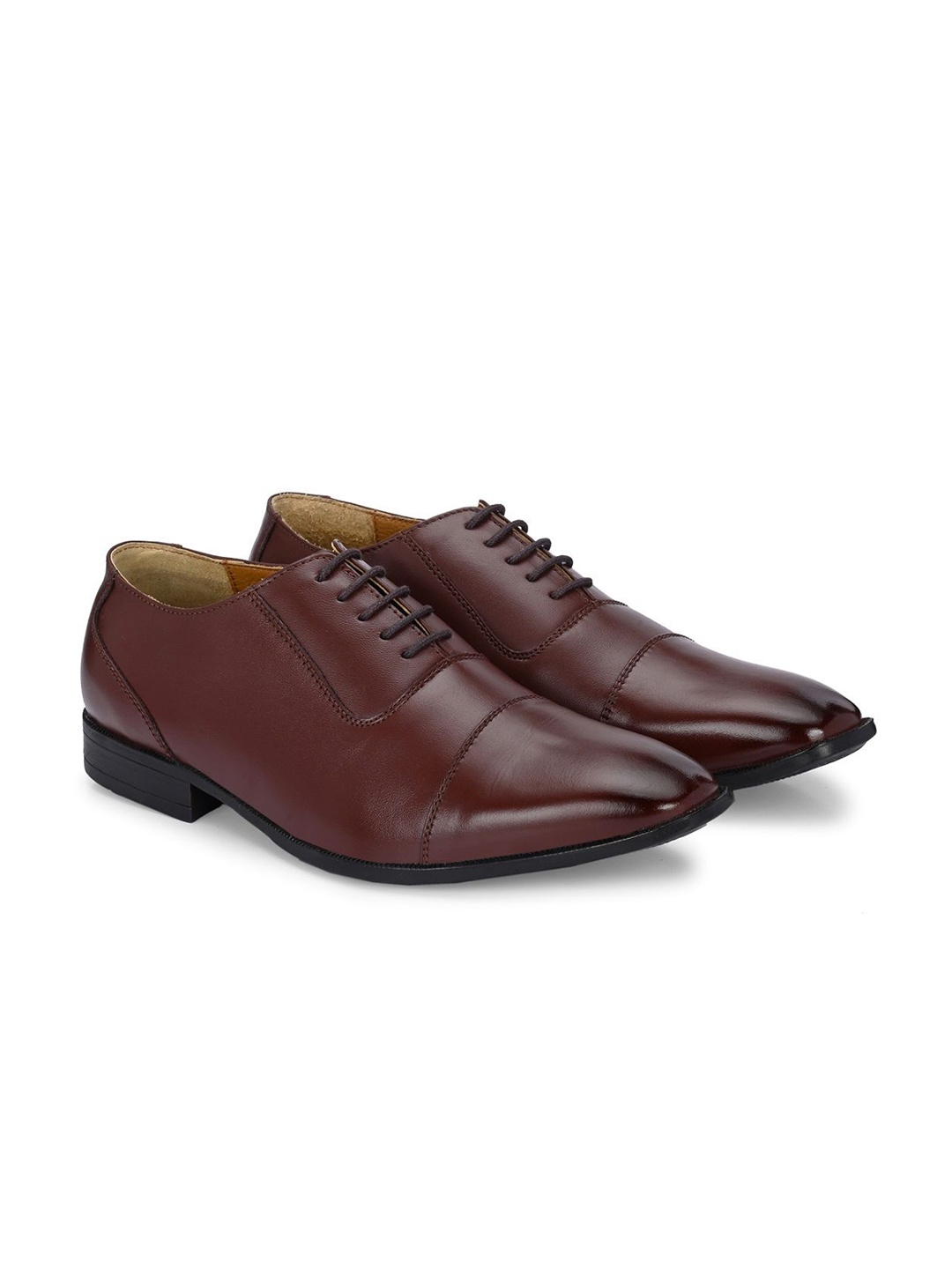 

SeeandWear Men Leather Formal Oxfords, Brown